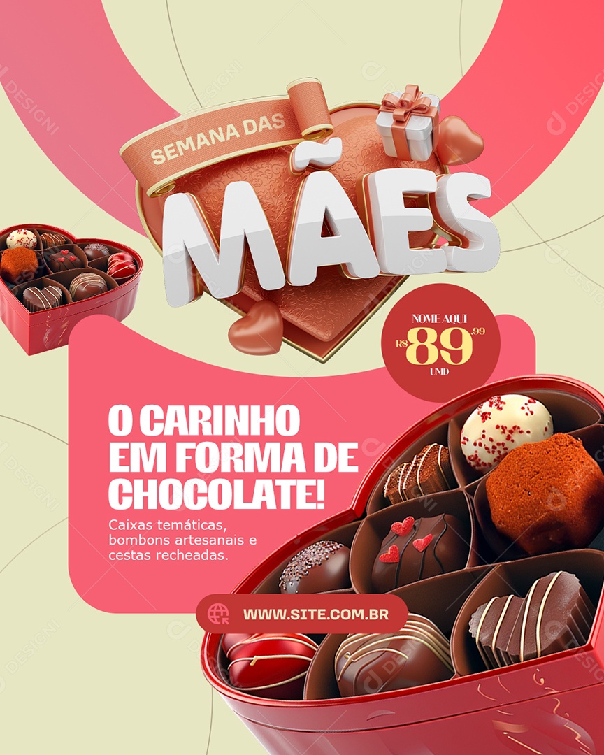 Semana das Mães Doceria Social Media PSD Editável