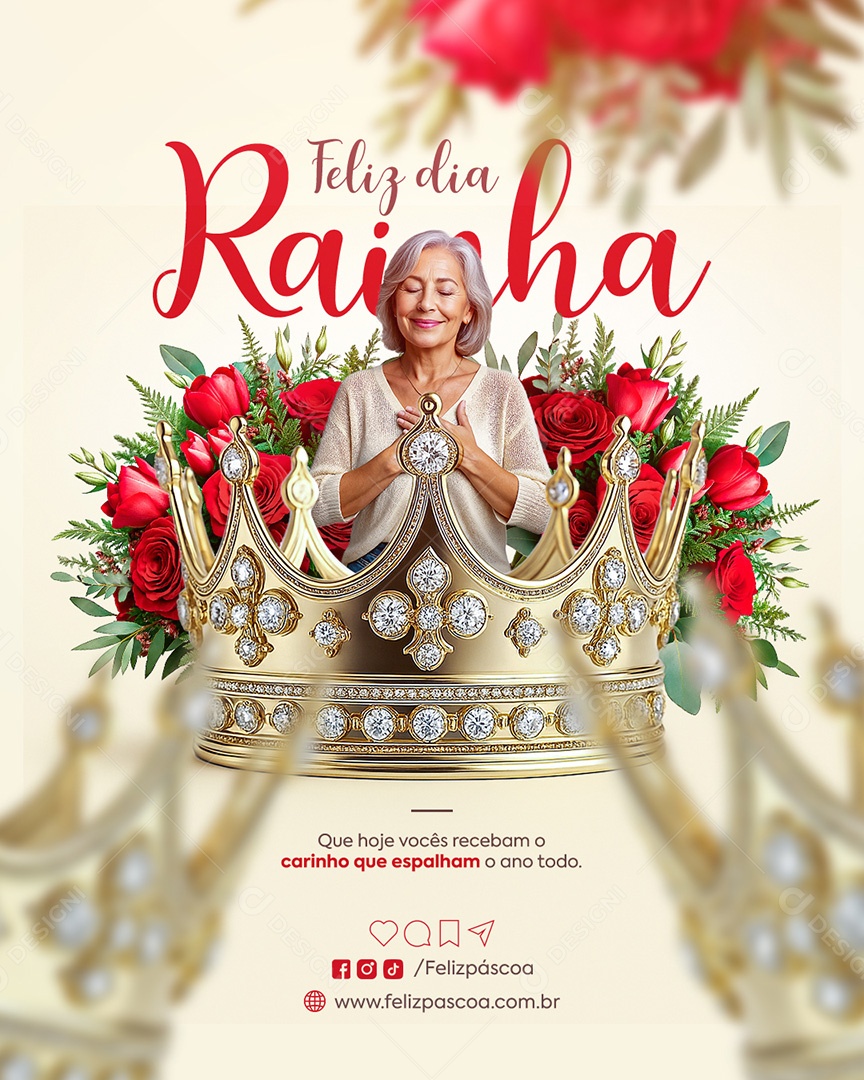 Feliz Dia Rainha Social Media PSD Editável