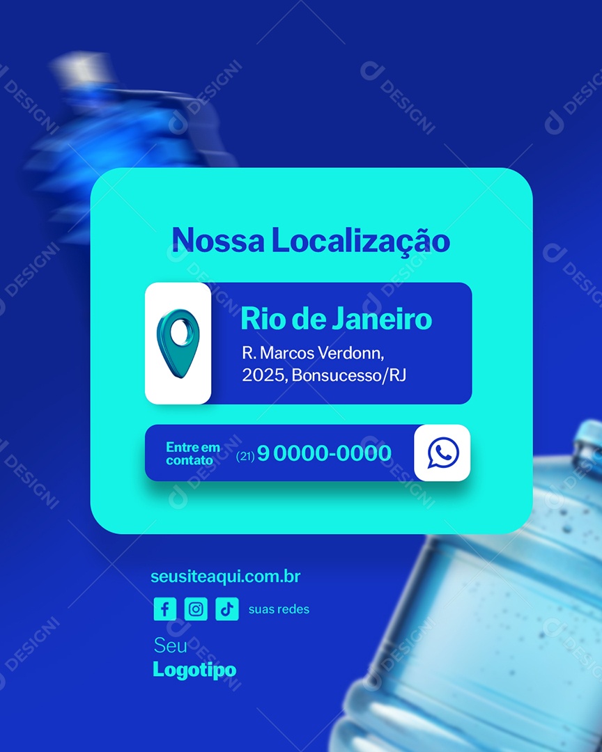 Distribuidora de Água Nossa Localização Social Media PSD Editável
