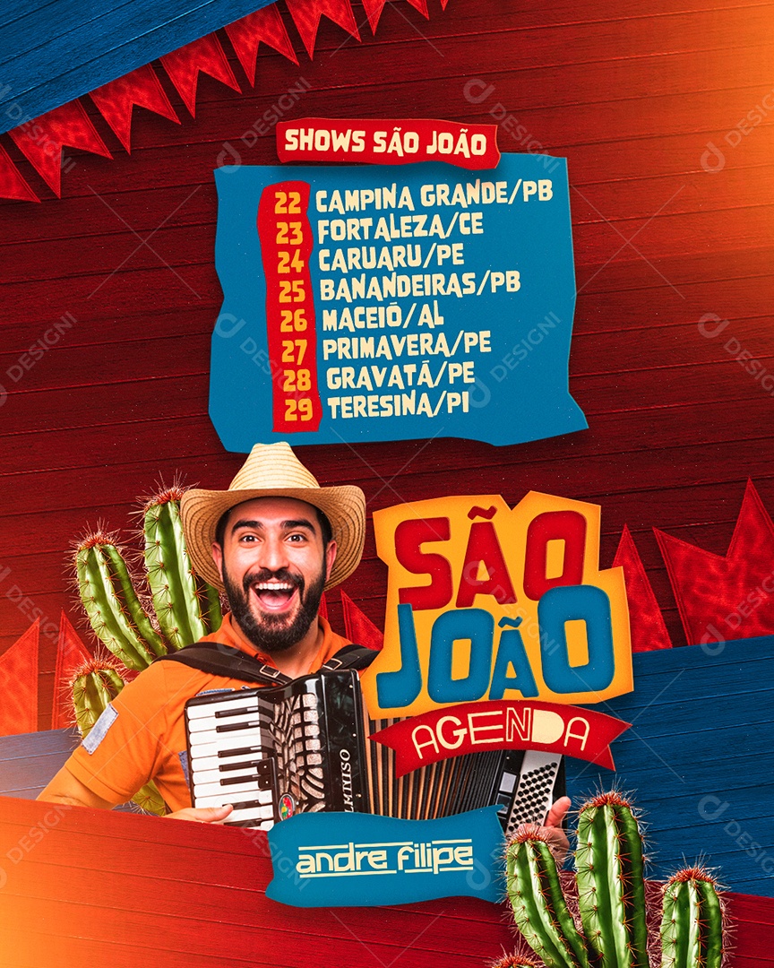 Flyer Shows São João Social Media PSD Editável