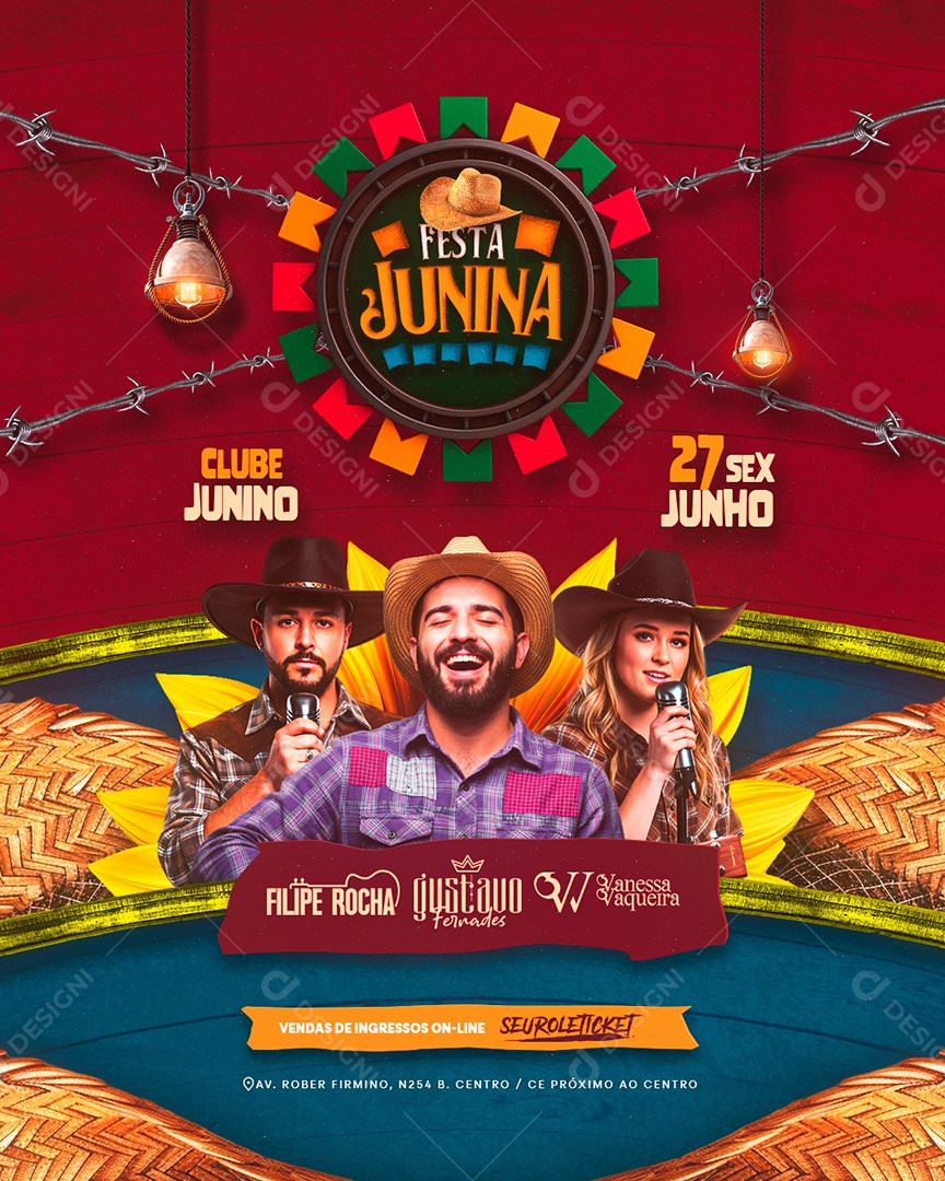Flyer Festa Junina São João Social Media PSD Editável
