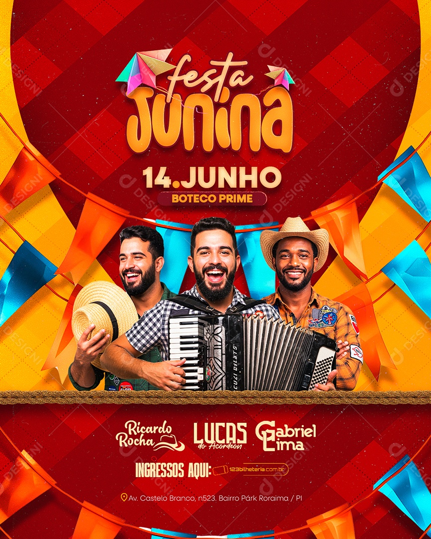 Flyer Festa Junina São João Social Media PSD Editável