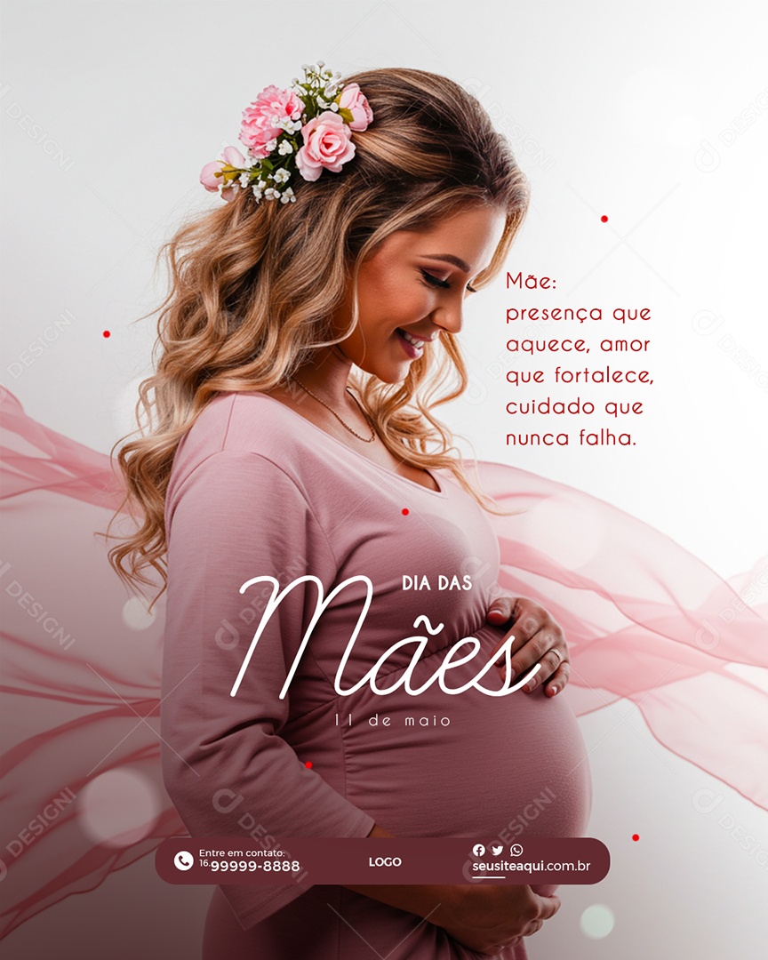 Social Media Feliz Dia das Mães 11 de Maio PSD Editável