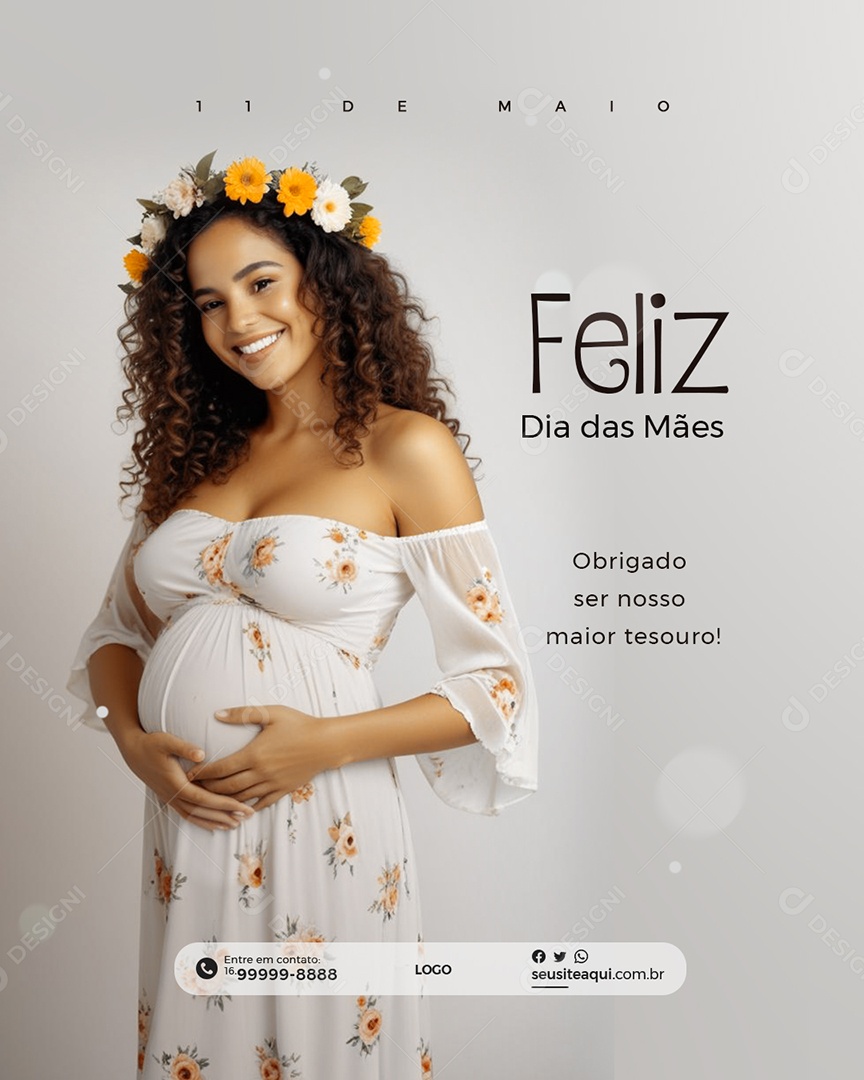 Social Media Feliz Dia das Mães 11 de Maio PSD Editável