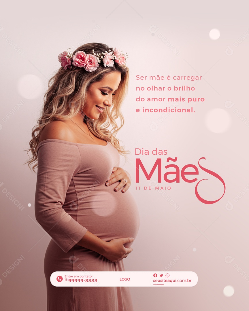 Social Media Feliz Dia das Mães 11 de Maio PSD Editável