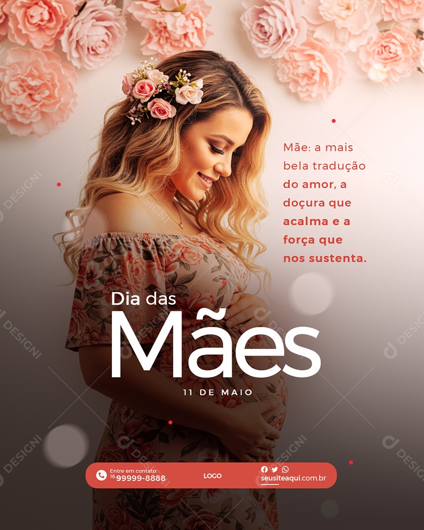 Social Media Feliz Dia das Mães 11 de Maio PSD Editável