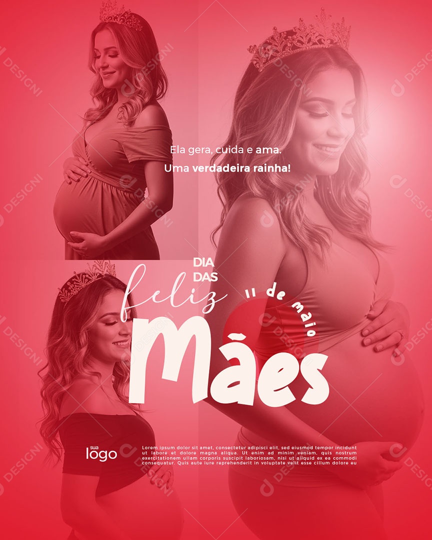 Social Media Feliz Dia das Mães 11 de Maio PSD Editável