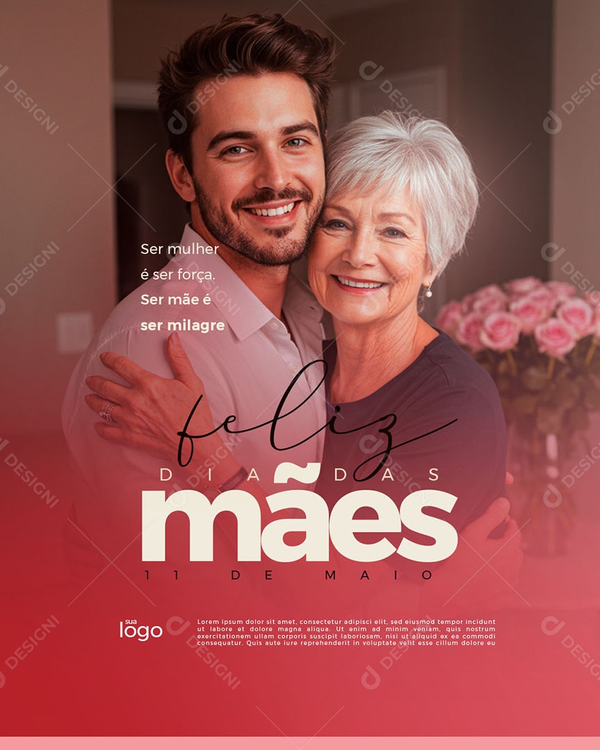 Social Media Feliz Dia das Mães 11 de Maio PSD Editável