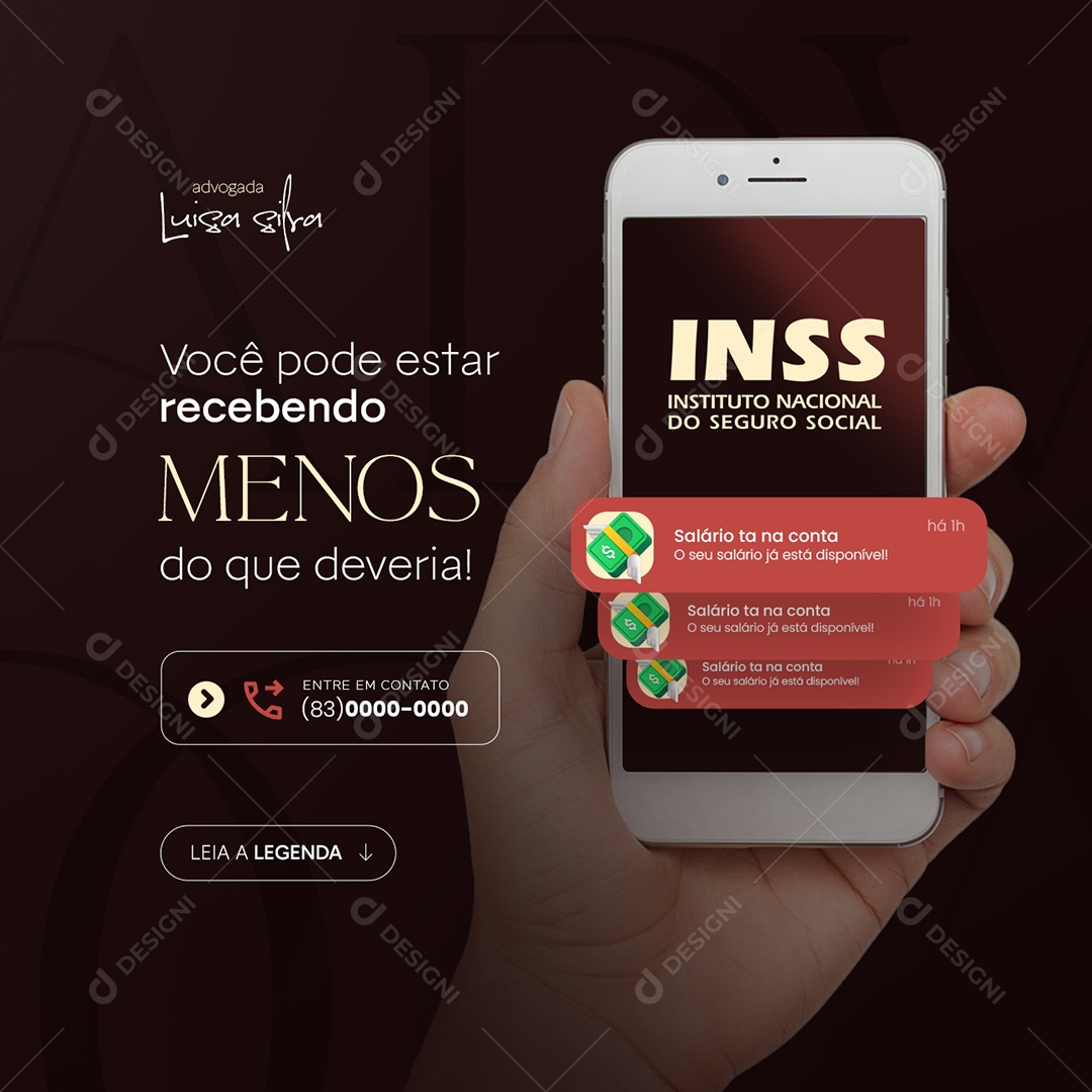 Advogado Você Pode Estar Recebendo Menos Social Media PSD Editável