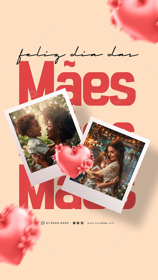 Story Feliz Dia das Mães 11 de Maio Social Media PSD Editável