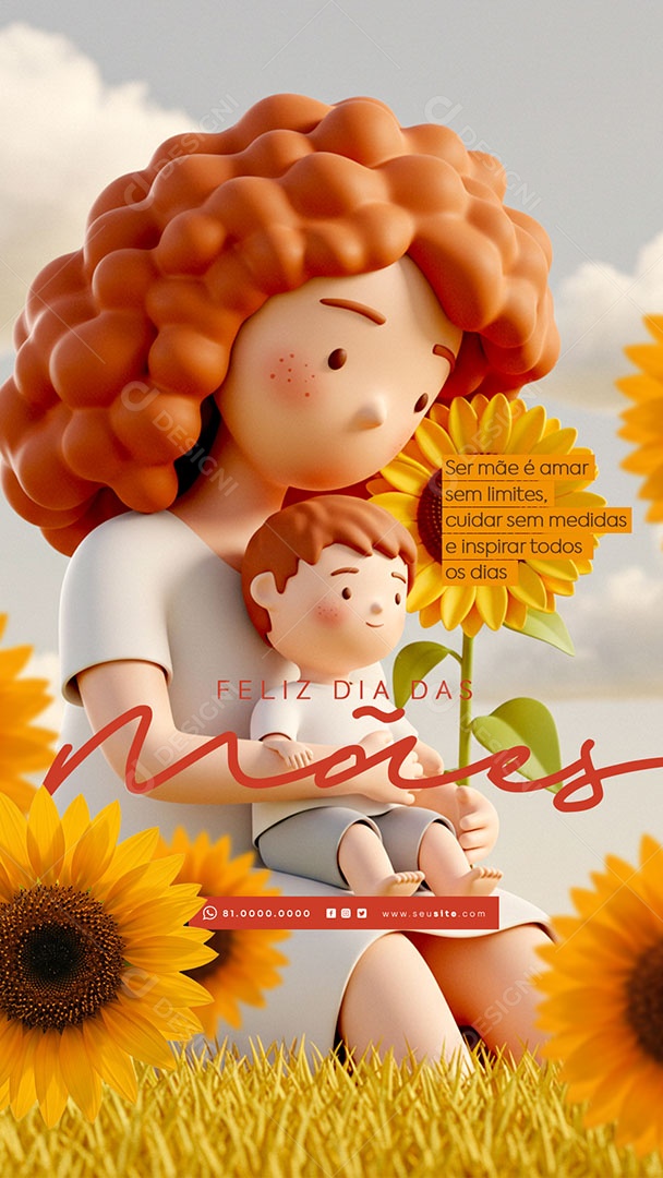 Story Feliz Dia das Mães 11 de Maio Social Media PSD Editável