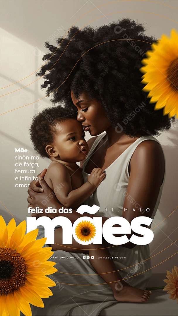 Story Feliz Dia das Mães 11 de Maio Social Media PSD Editável
