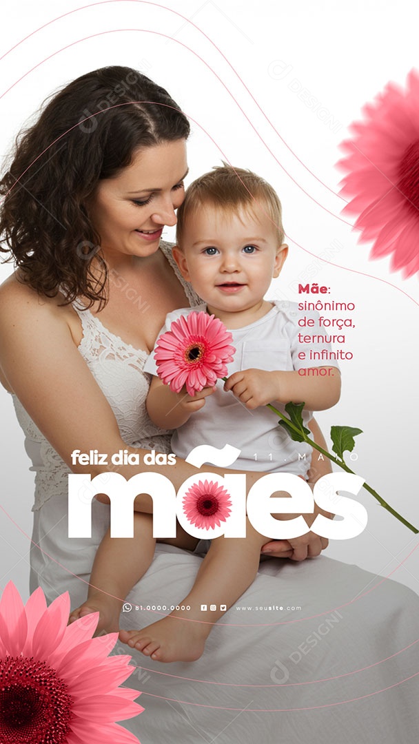 Story Feliz Dia das Mães 11 de Maio Social Media PSD Editável
