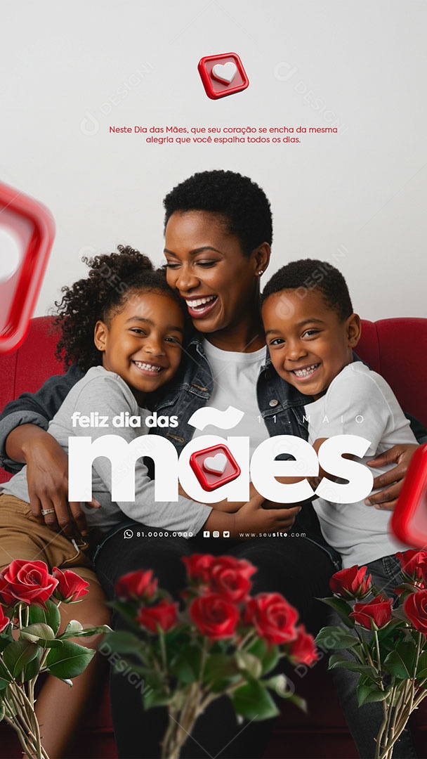 Story Feliz Dia das Mães 11 de Maio Social Media PSD Editável