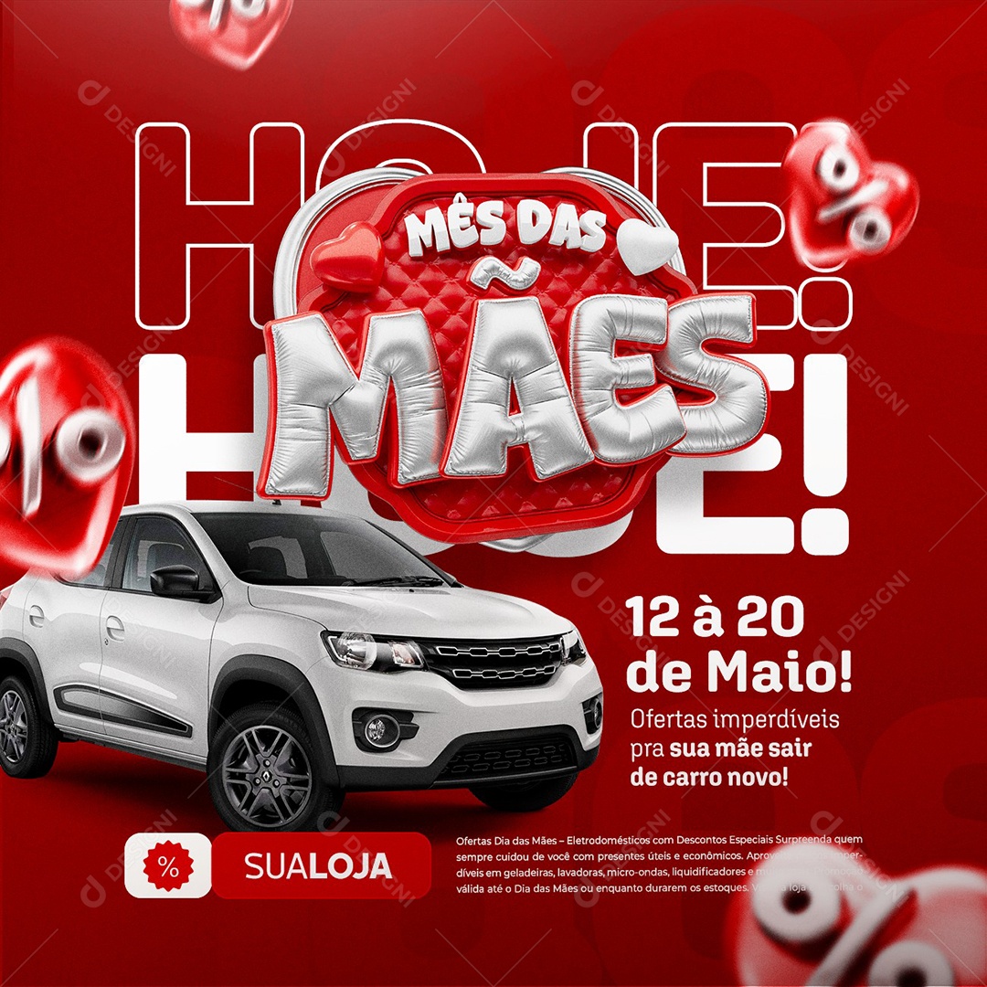 Mês das Mães Concessionária Ofertas Imperdíveis Social Media PSD Editável