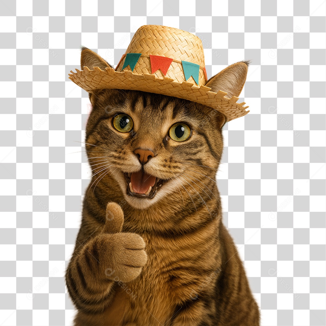 Gato de Chapéu PNG Transparente