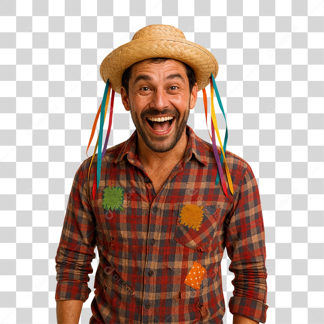 Mulher com Roupa Junina PNG Transparente