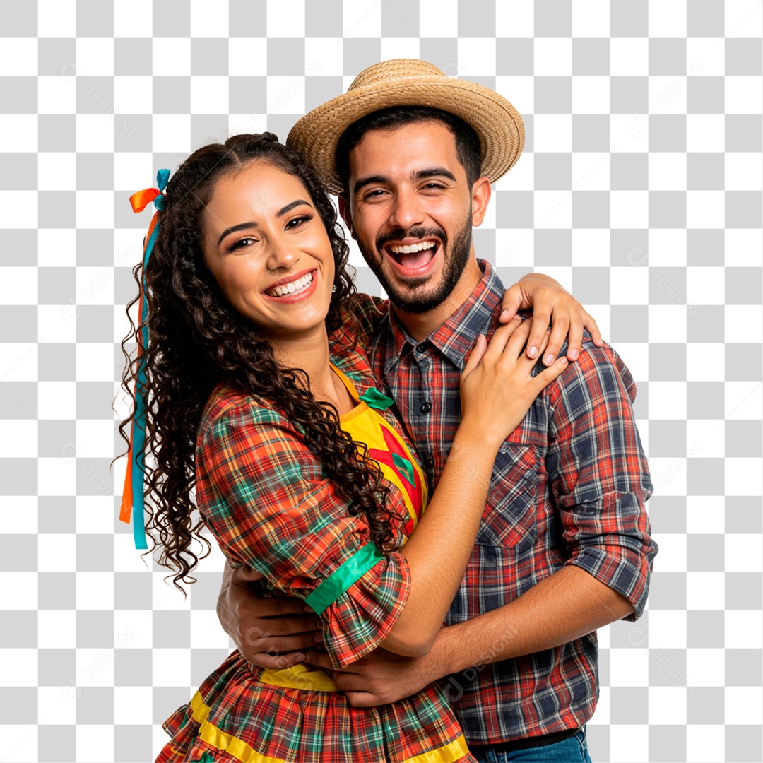 Couple with Party Clothes Junina Transparent PNG