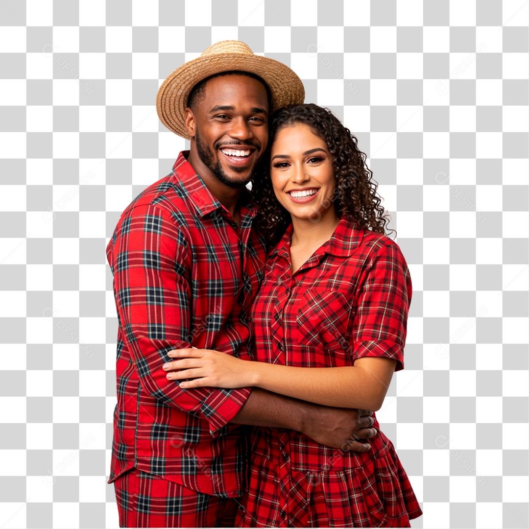 Casal com Roupa de Festa Junina PNG Transparente