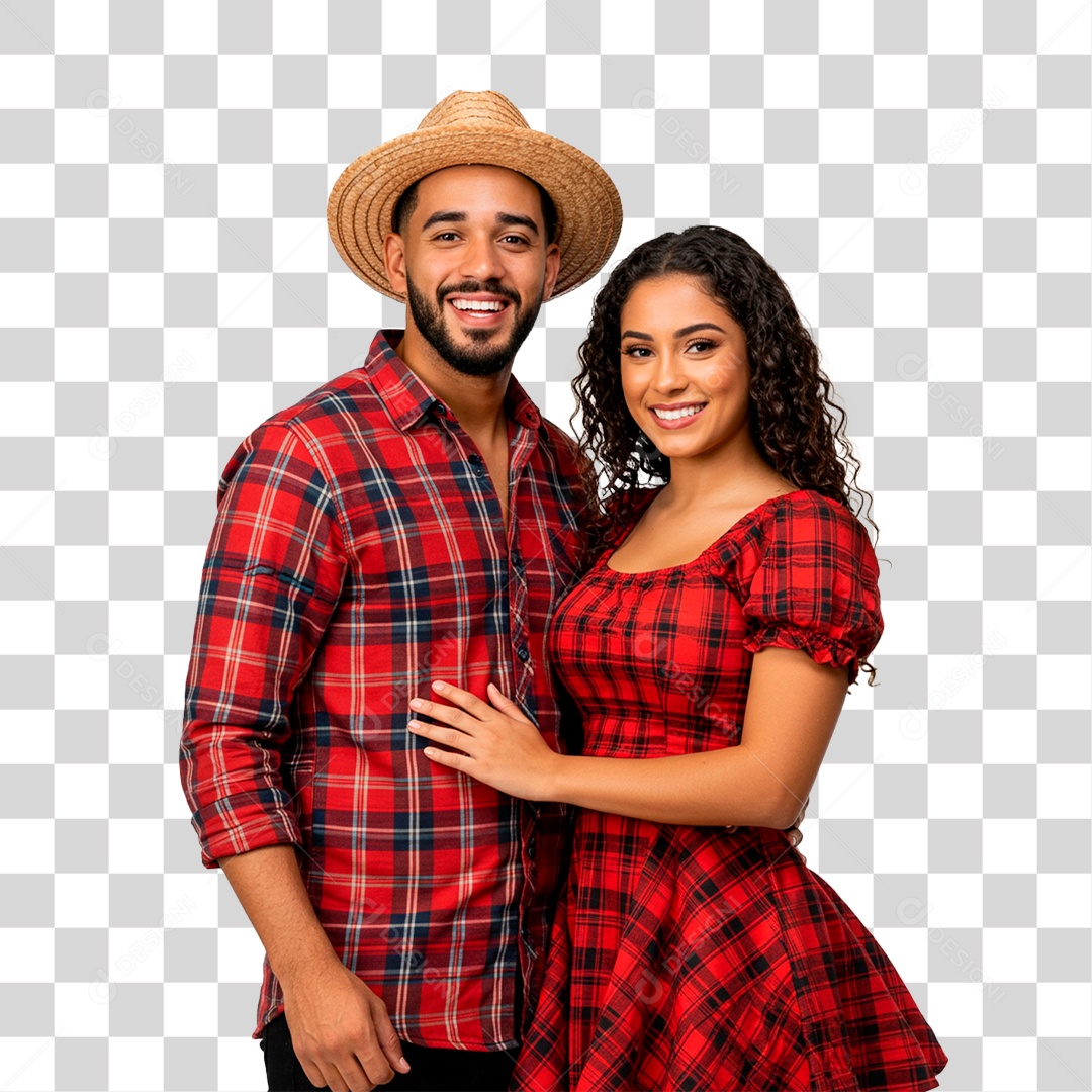 Casal com Roupa de Festa Junina PNG Transparente