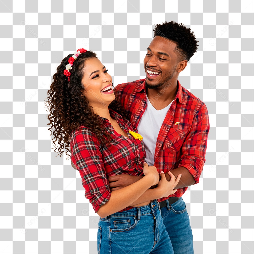 Casal com Roupa de Festa Junina PNG Transparente