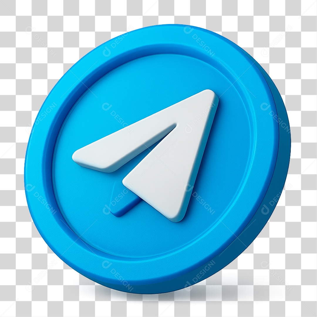 Ícone 3D Telegram PNG Transparente