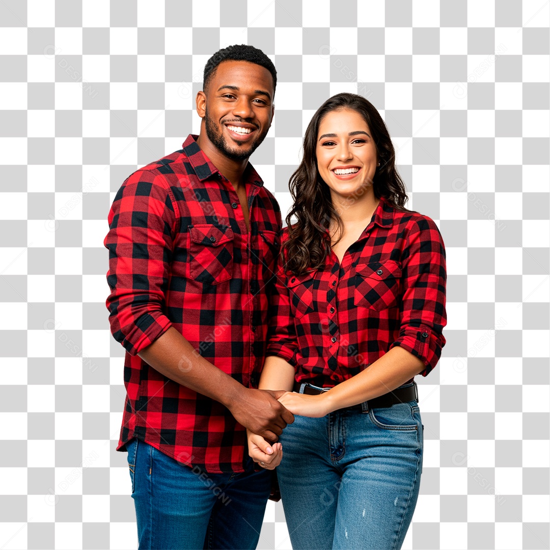 Casal com Roupa de Festa Junina PNG Transparente