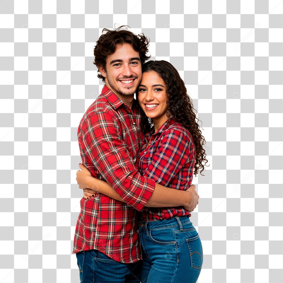 Casal com Roupa de Festa Junina PNG Transparente