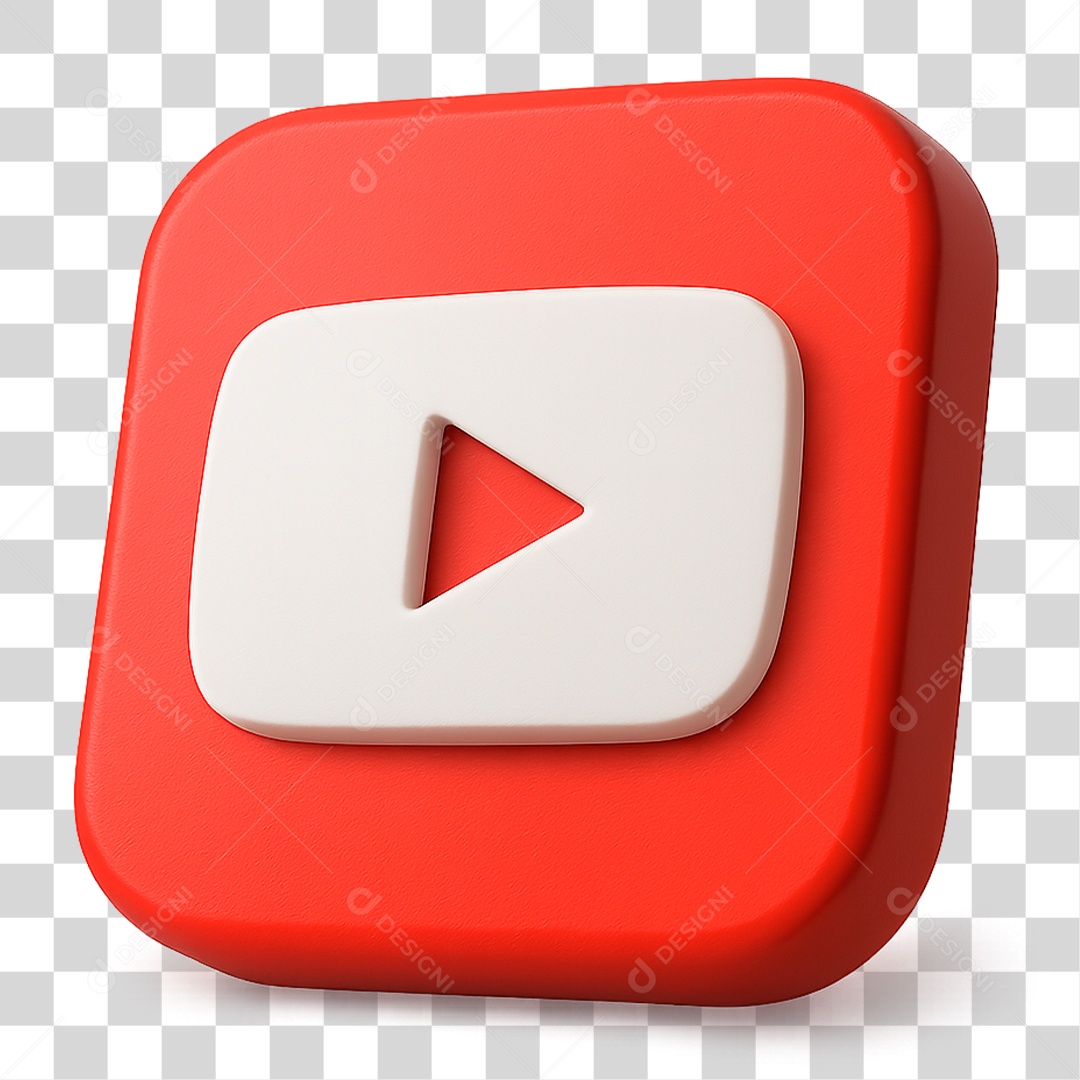 Ícone 3D Youtube PNG Transparente