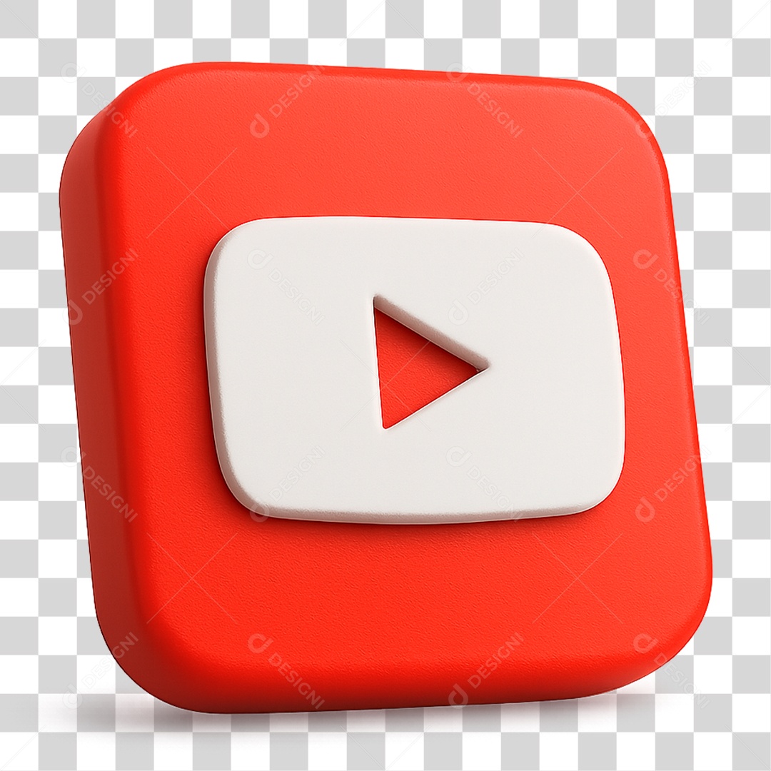 Ícone 3D Youtube PNG Transparente