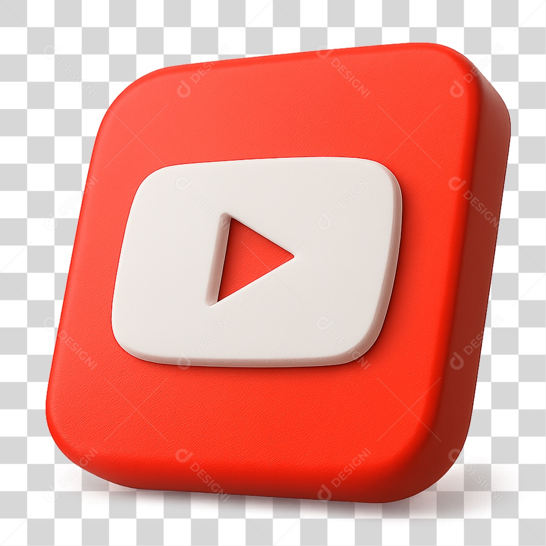 Ícone 3D Youtube PNG Transparente