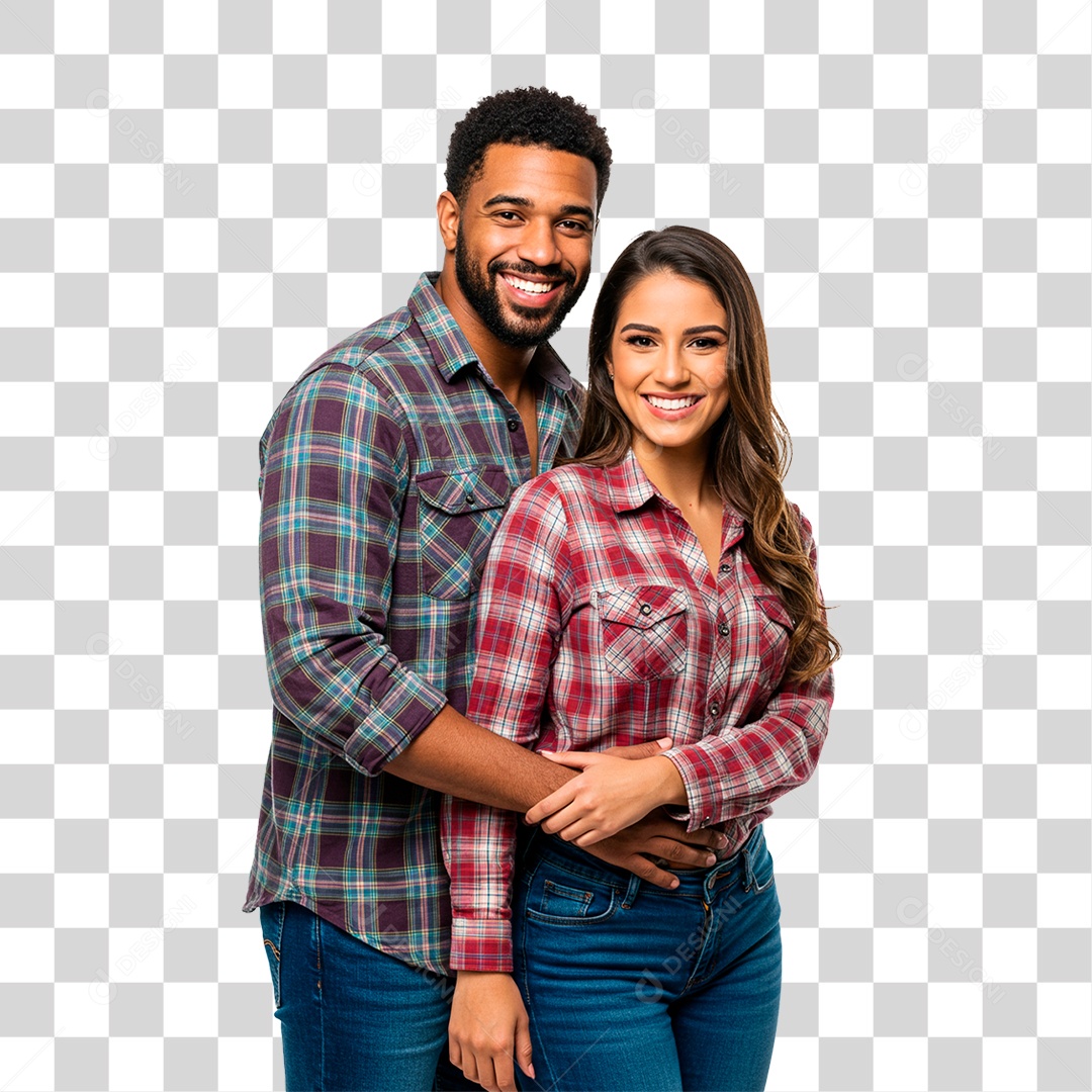 Casal com Roupa de Festa Junina PNG Transparente