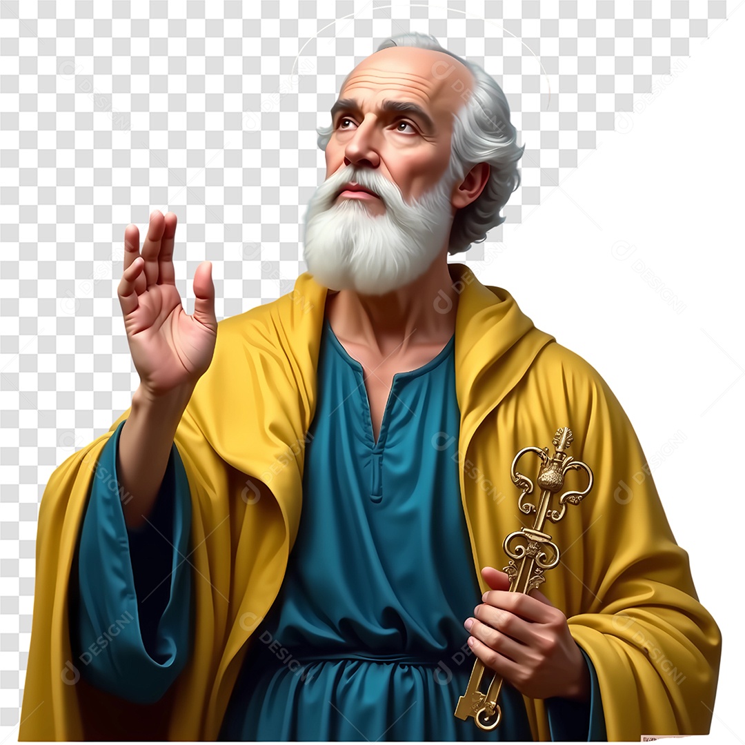 Personagem 3D São Pedro para Composição PSD