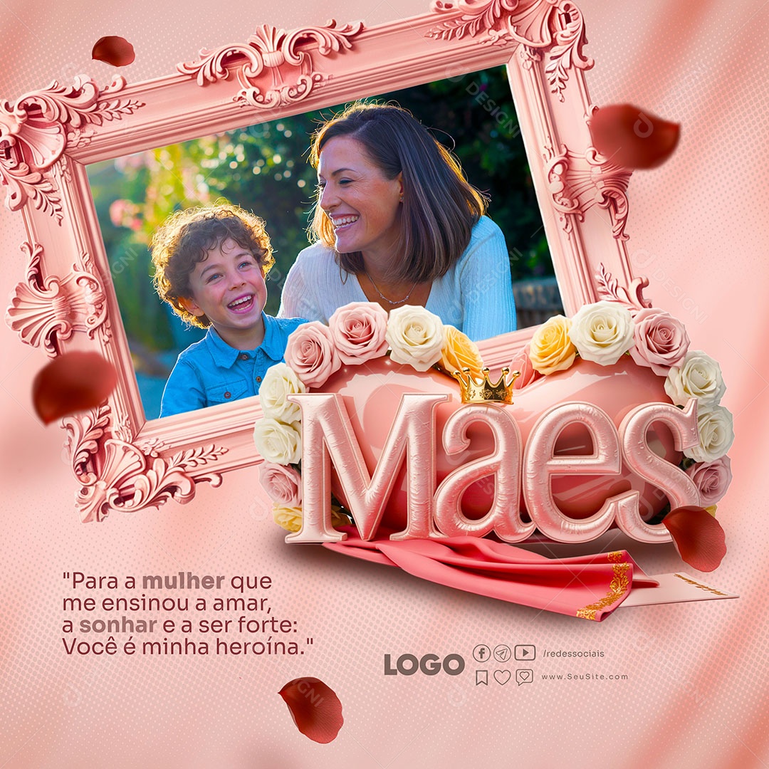 Feliz Dia das Mães 11 de Maio Social Media PSD Editável