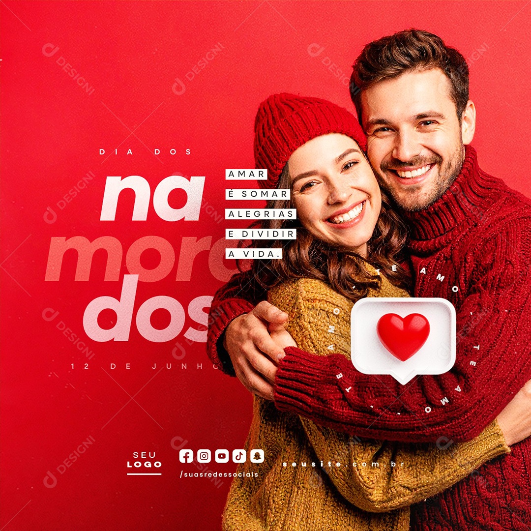 Dia dos Namorados 12 de Junho Social Media PSD Editável