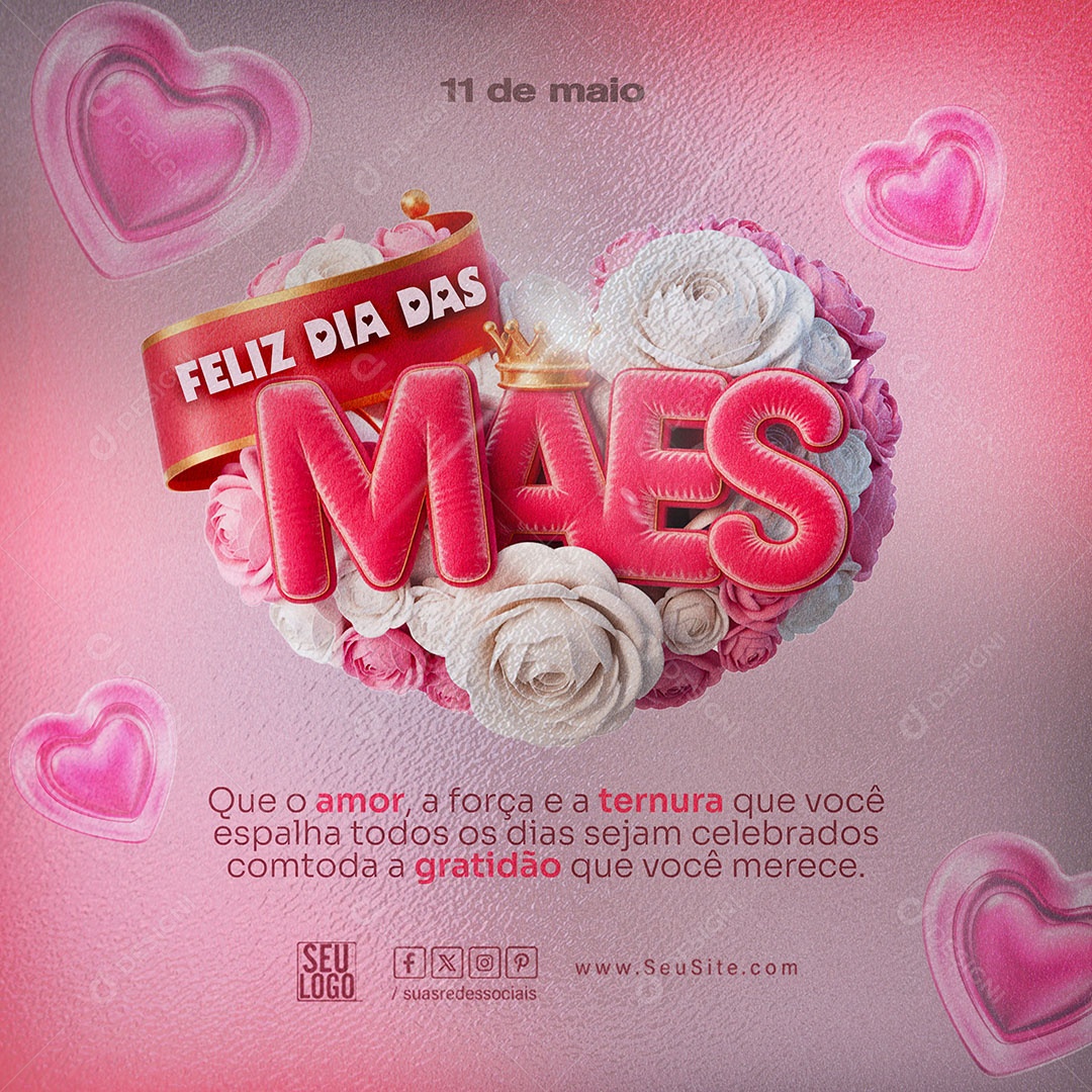 Feliz Dia das Mães 11 de Maio Social Media PSD Editável
