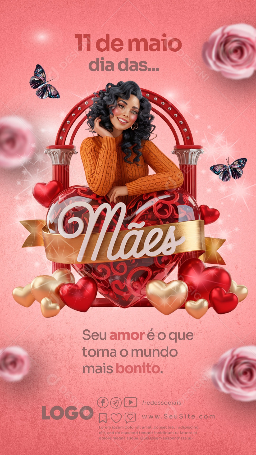 Story Feliz Dia das Mães 11 de Maio Social Media PSD Editável