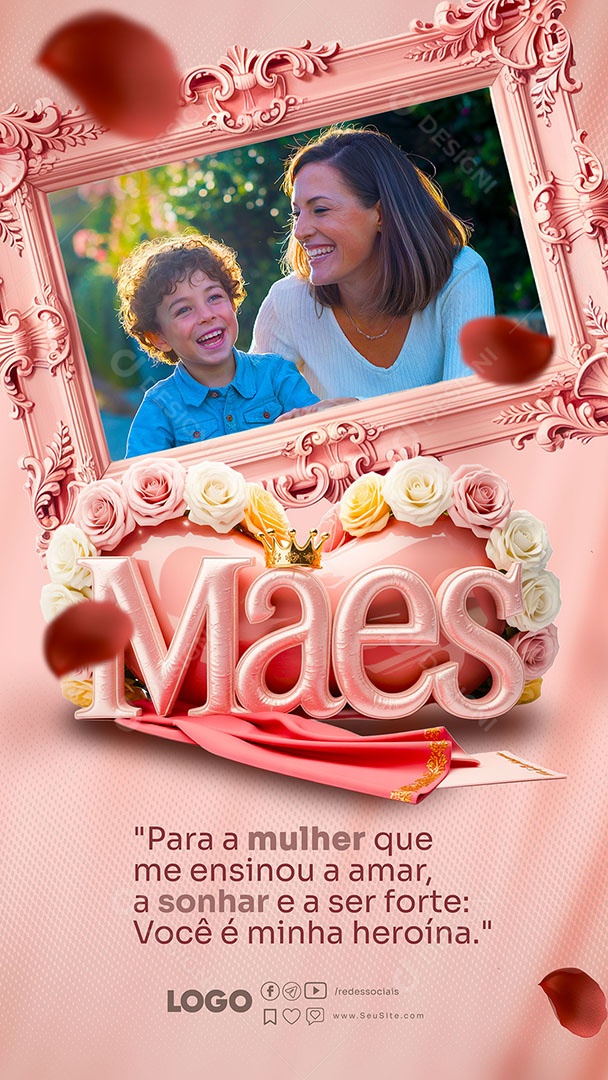 Story Feliz Dia das Mães 11 de Maio Social Media PSD Editável