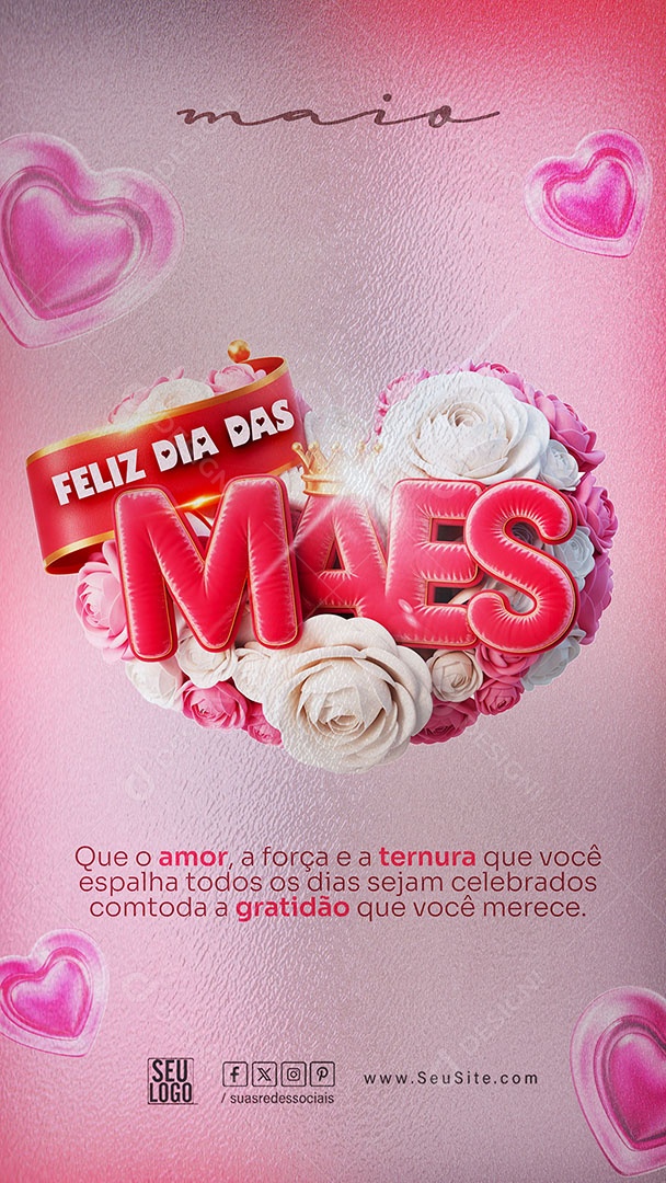 Story Feliz Dia das Mães 11 de Maio Social Media PSD Editável