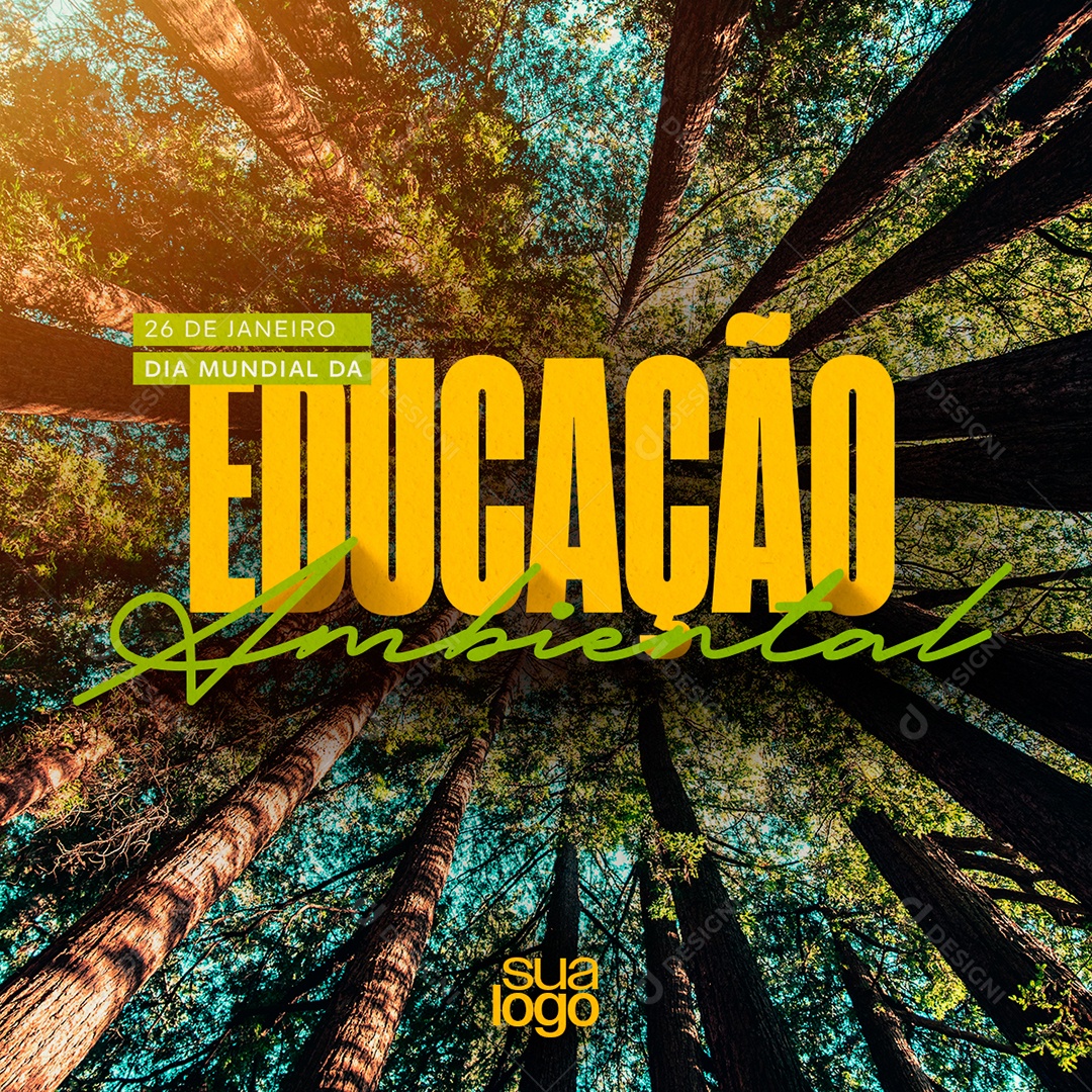 Dia Mundial da Educação Ambiental Media PSD Editável