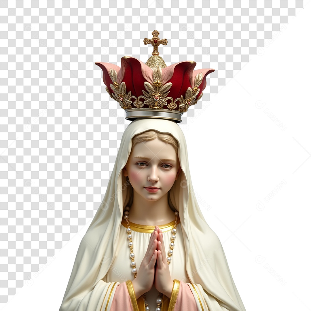 Personagem 3D Nossa Senhora de Fatima Para Composição PSD