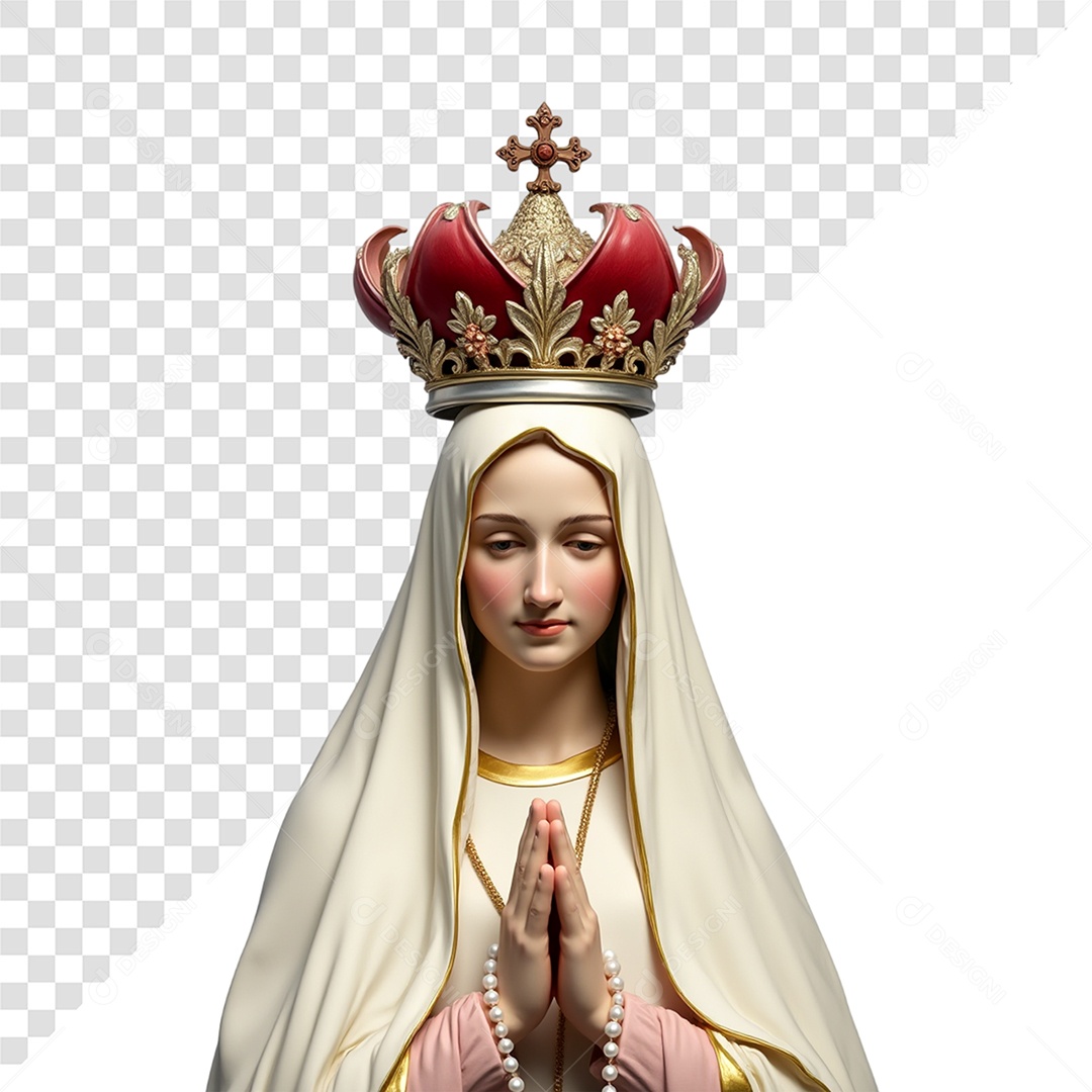 Personagem 3D Nossa Senhora de Fatima Para Composição PSD
