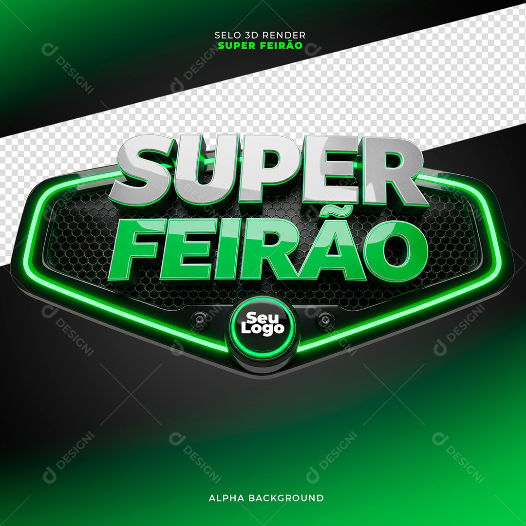 Super Feirão Selo 3D Para Composição PSD