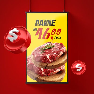 Ofertas Supermercado Açougue Carne Social Media PSD Editável