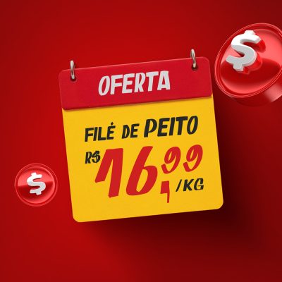 Ofertas Supermercado Filé de Peito Açougue Social Media PSD Editável