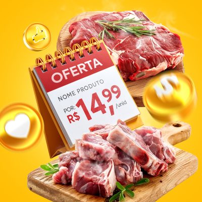 Ofertas Supermercado Açougue Carne Social Media PSD Editável
