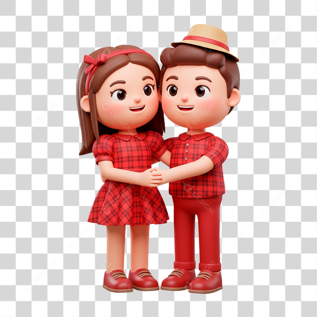 Personagem Casal com Roupa de Festa Junina PNG Transparente