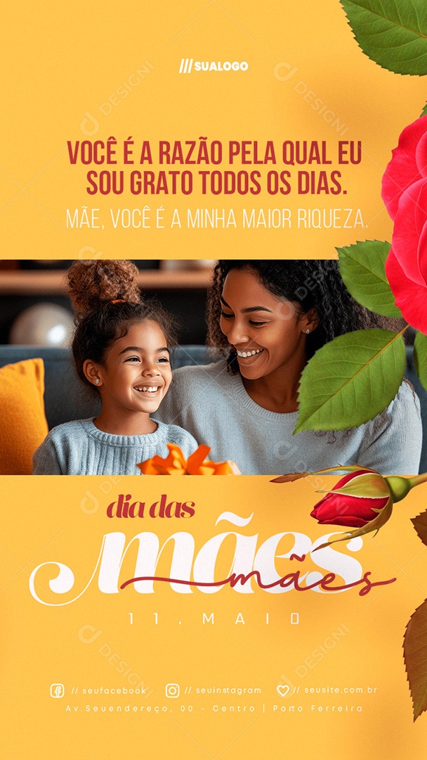 Story Feliz Dia das Mães 11 de Maio Social Media PSD Editável