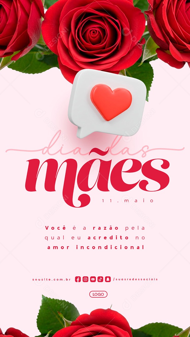 Story Feliz Dia das Mães 11 de Maio Social Media PSD Editável
