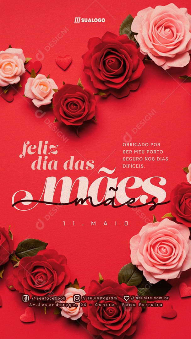 Story Feliz Dia das Mães 11 de Maio Social Media PSD Editável